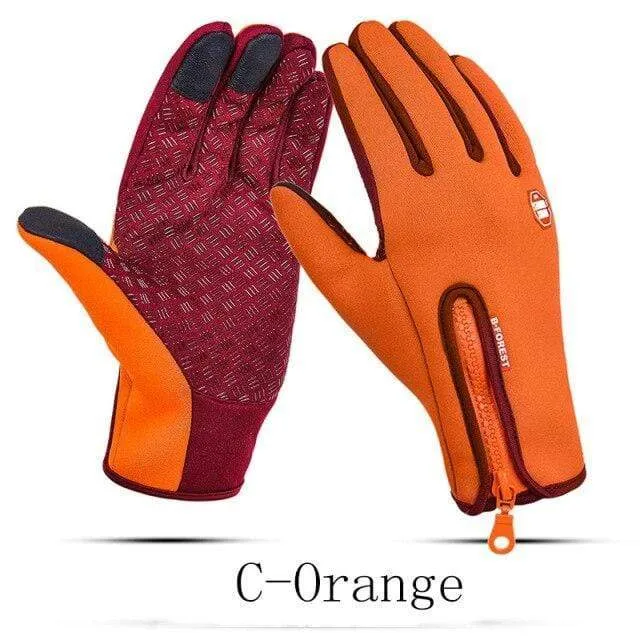 Mann Winter Skihandschuhe Touchscreen wasserdicht warm Mode winddicht Radfahren Reißverschluss Outdoor Sport Handschuhe