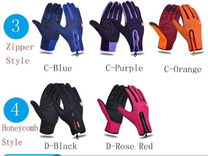 Mann Winter Skihandschuhe Touchscreen wasserdicht warm Mode winddicht Radfahren Reißverschluss Outdoor Sport Handschuhe