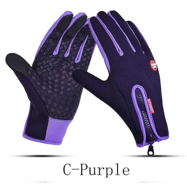 Mann Winter Skihandschuhe Touchscreen wasserdicht warm Mode winddicht Radfahren Reißverschluss Outdoor Sport Handschuhe