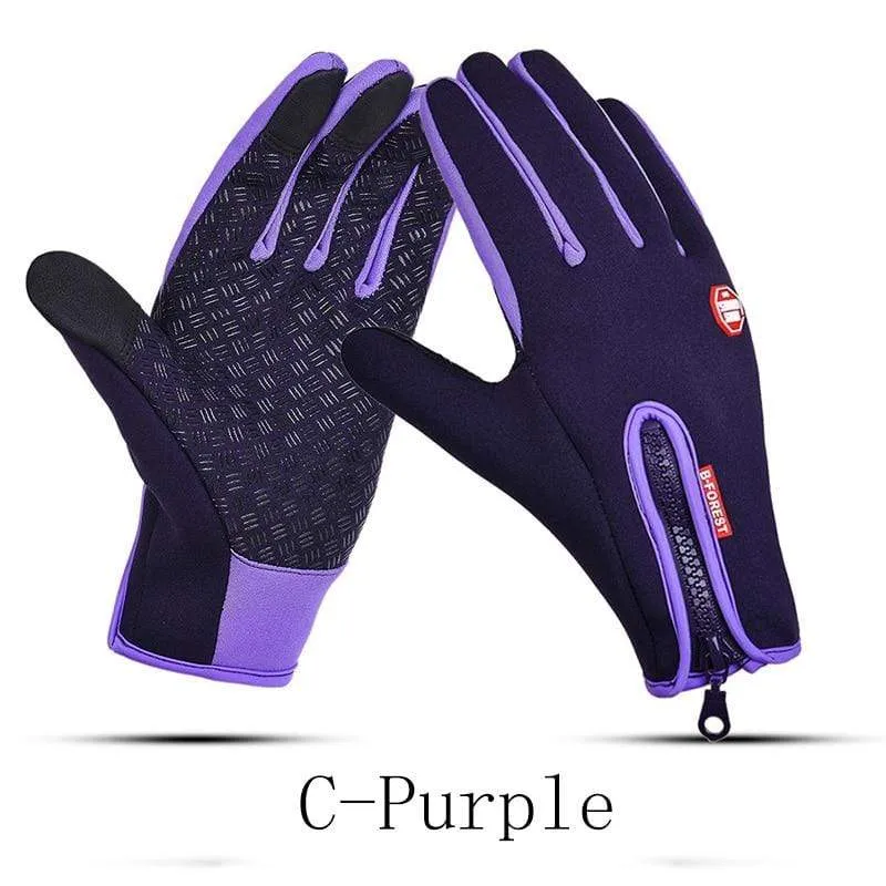 Mann Winter Skihandschuhe Touchscreen wasserdicht warm Mode winddicht Radfahren Reißverschluss Outdoor Sport Handschuhe