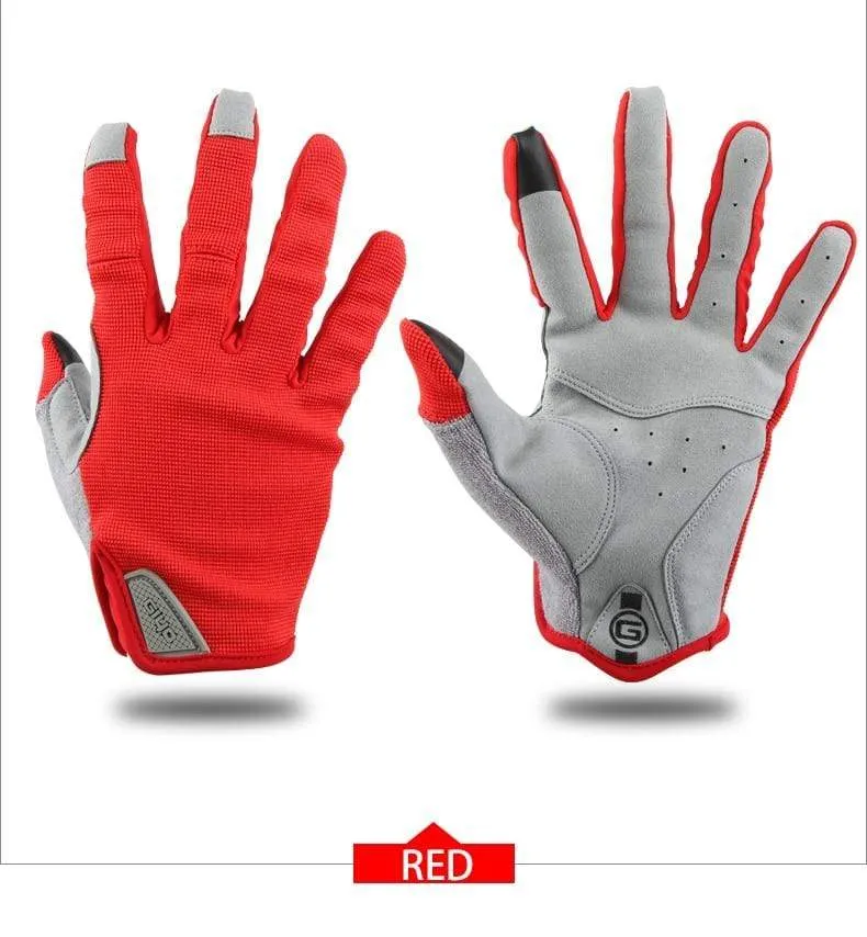 Radfahren Vollfingerhandschuhe Touchscreen Anti-Rutsch-Fahrrad Lycra Stoff Fäustlinge Bicicleta Rennrad Lange Handschuhe