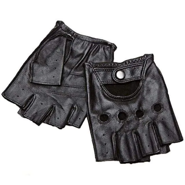 Halbfingerhandschuhe für Herren, atmungsaktiv, rutschfest, Fitness-Leder, fingerlose Handschuhe, Schwarz, Kamel, Autofahrerhandschuhe, männlich, NAN7