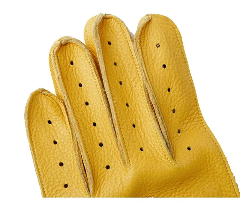 Frühling Herbst Mens Echtes Leder Handschuhe Volle Finger Atmungsaktive Rindsleder Motorrad Handschuhe Für Männer Workout Fahren Handschuhe NR49