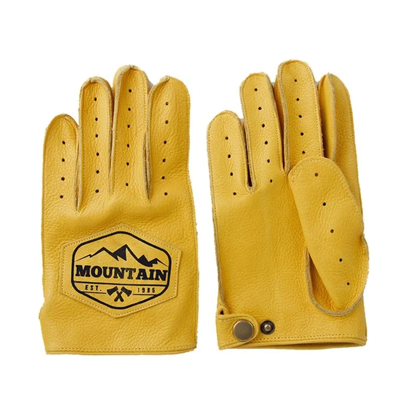 Frühling Herbst Mens Echtes Leder Handschuhe Volle Finger Atmungsaktive Rindsleder Motorrad Handschuhe Für Männer Workout Fahren Handschuhe NR49