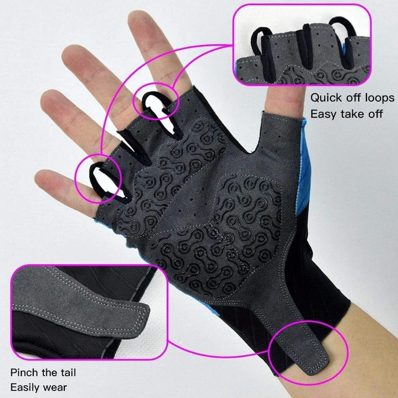 Fahrradhandschuhe Pro Light, weich, atmungsaktiv, kühl, trocken, Halbfinger-Fahrradhandschuh, rutschfest, stoßfest, Fahrradhandschuhe, MTB, Rennrad