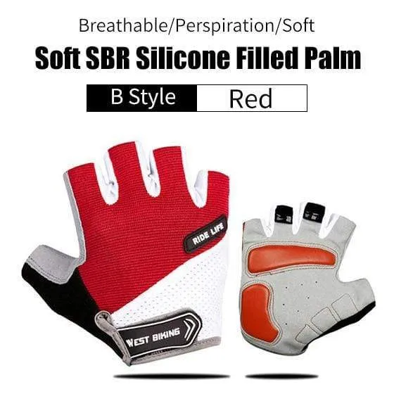 Radfahren Handschuhe Halb Finger Anti Slip Stoßfest Fahrrad Handschuhe Gel Pad Sommer Frauen Männer Sport MTB Road Fahrrad Handschuhe