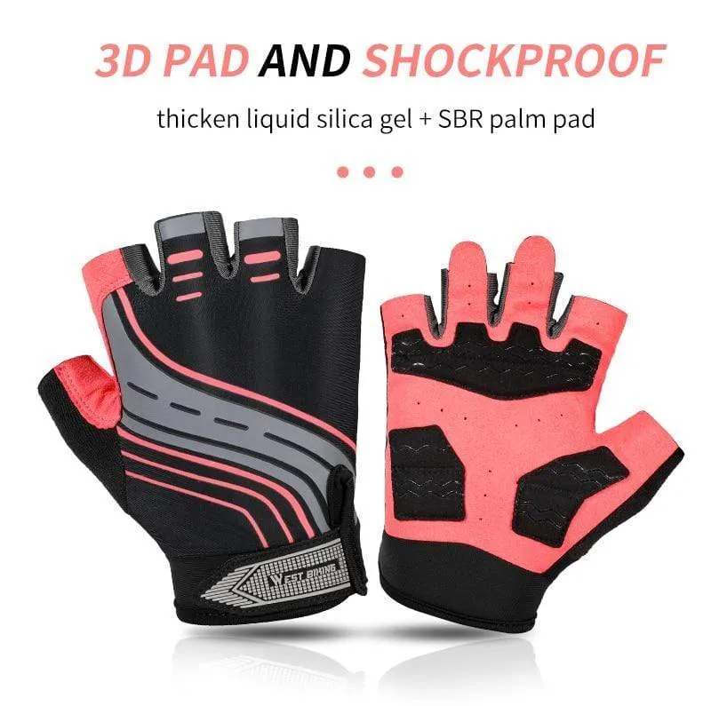Radfahren Handschuhe Halb Finger Anti Slip Stoßfest Fahrrad Handschuhe Gel Pad Sommer Frauen Männer Sport MTB Road Fahrrad Handschuhe