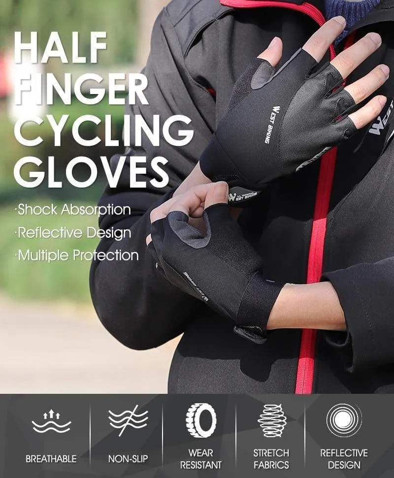 Radfahren Handschuhe Halb Finger Anti Slip Stoßfest Fahrrad Handschuhe Gel Pad Sommer Frauen Männer Sport MTB Road Fahrrad Handschuhe