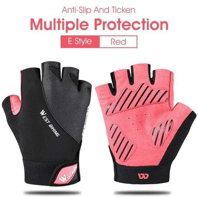 Radfahren Handschuhe Halb Finger Anti Slip Stoßfest Fahrrad Handschuhe Gel Pad Sommer Frauen Männer Sport MTB Road Fahrrad Handschuhe