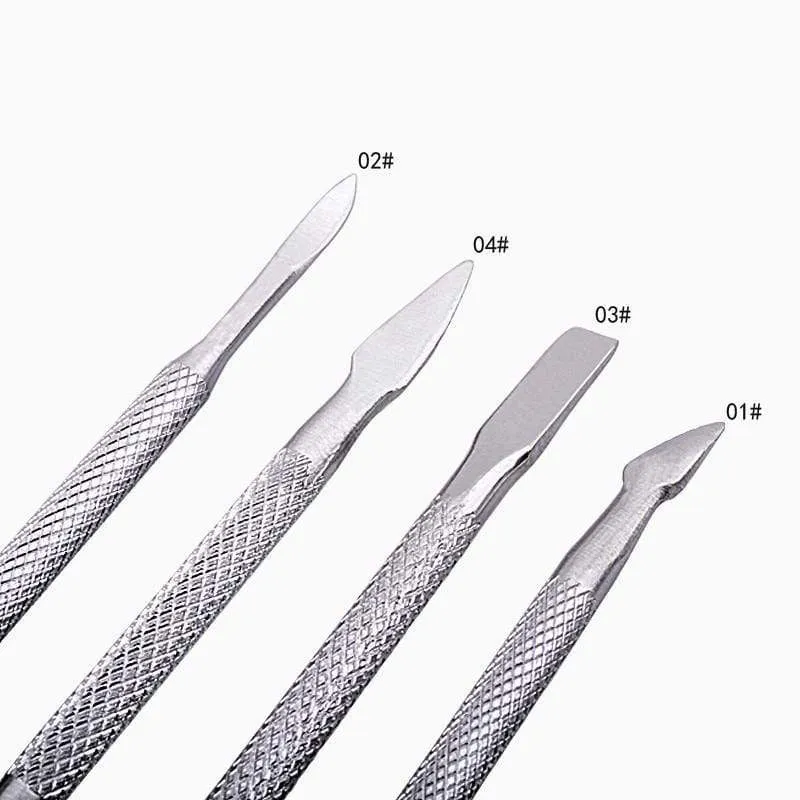 1 Stück Nagelhautschieber aus Edelstahl mit Doppelkopf für die Maniküre 2021 Werkzeuge für die Nagelkunst, rutschfestes Nagelhautentferner-Zubehör