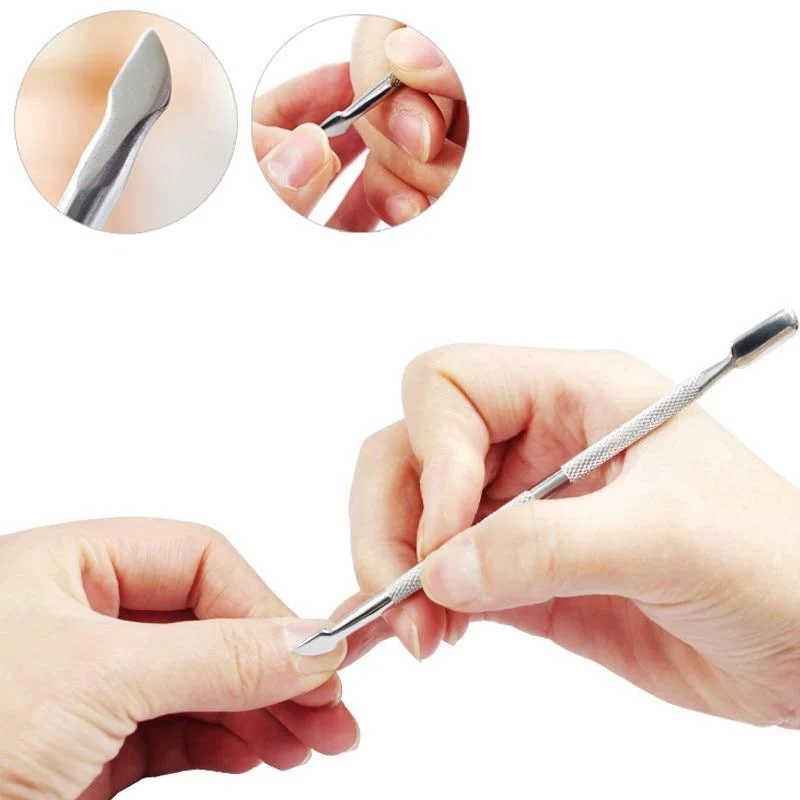 1 Stück Nagelhautschieber aus Edelstahl mit Doppelkopf für die Maniküre 2021 Werkzeuge für die Nagelkunst, rutschfestes Nagelhautentferner-Zubehör