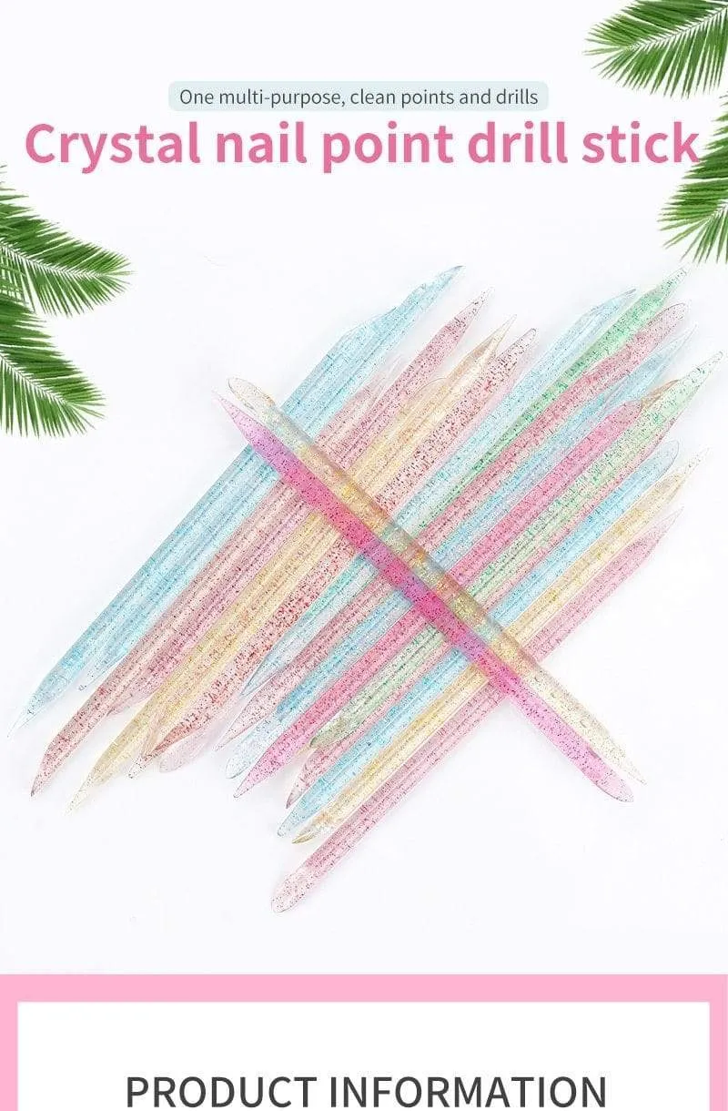 25/50/100 Stück wiederverwendbarer Kristallstab mit doppeltem Ende für Nailart, Nagelhautschieber, Nagelhautentferner, Werkzeug für Pediküre, Nagelmaniküre-Werkzeug