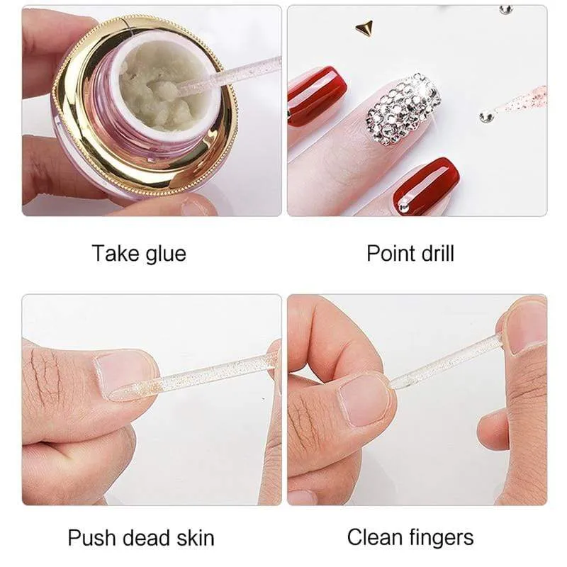 25/50/100 Stück wiederverwendbarer Kristallstab mit doppeltem Ende für Nailart, Nagelhautschieber, Nagelhautentferner, Werkzeug für Pediküre, Nagelmaniküre-Werkzeug