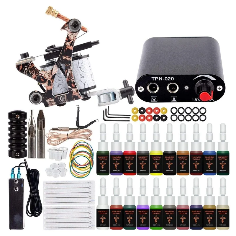Tattoo-Sets Tattoo-Maschinenset Komplettes Tattoo-Stiftmaschinenset für Anfänger Stick-and-Poke-Pigmente für Permanent-Make-up-Zubehör