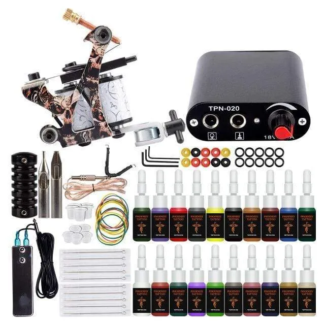 Tattoo-Sets Tattoo-Maschinenset Komplettes Tattoo-Stiftmaschinenset für Anfänger Stick-and-Poke-Pigmente für Permanent-Make-up-Zubehör