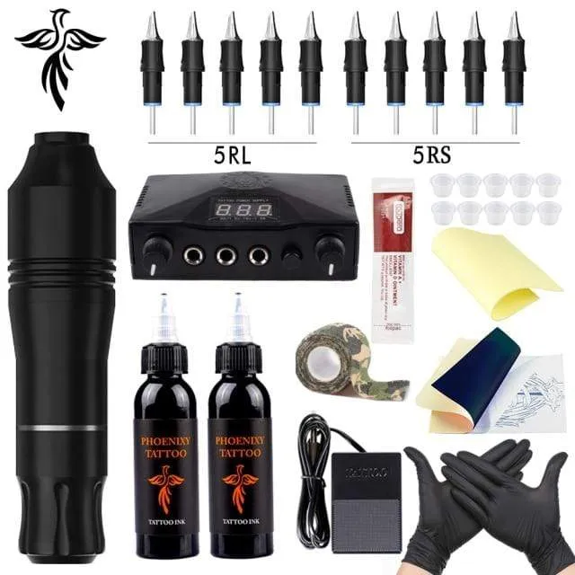 Tattoo-Sets Tattoo-Maschinenset Komplettes Tattoo-Stiftmaschinenset für Anfänger Stick-and-Poke-Pigmente für Permanent-Make-up-Zubehör