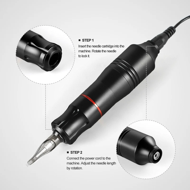 Komplettes Tattoo-Maschinen-Set Professionelles Rotary Pen Set Tattoo-Patronennadeln für Permanent Make-up Augenbrauen Tattoo Körper