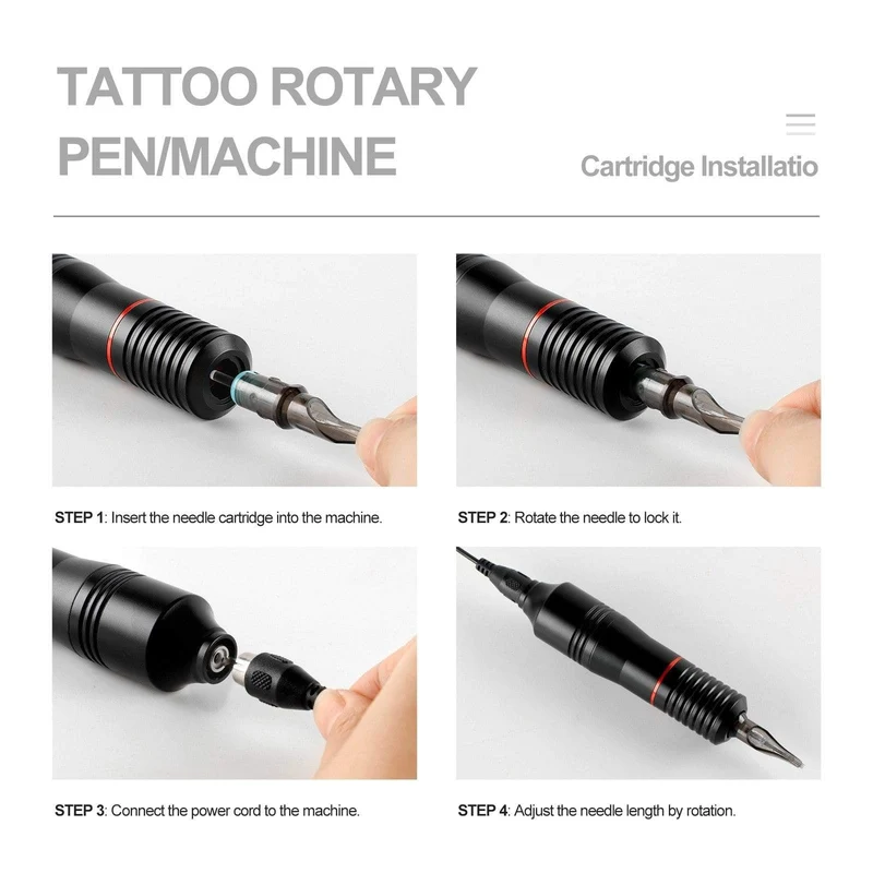 Komplettes Tattoo-Maschinen-Set Professionelles Rotary Pen Set Tattoo-Patronennadeln für Permanent Make-up Augenbrauen Tattoo Körper