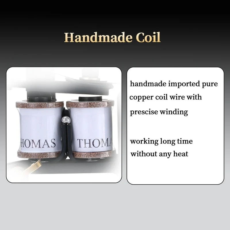 Thomas Coil Handgefertigtes Tattoo-Maschinengewehr aus Gusseisen, Rahmen für Liner 8 Wrap