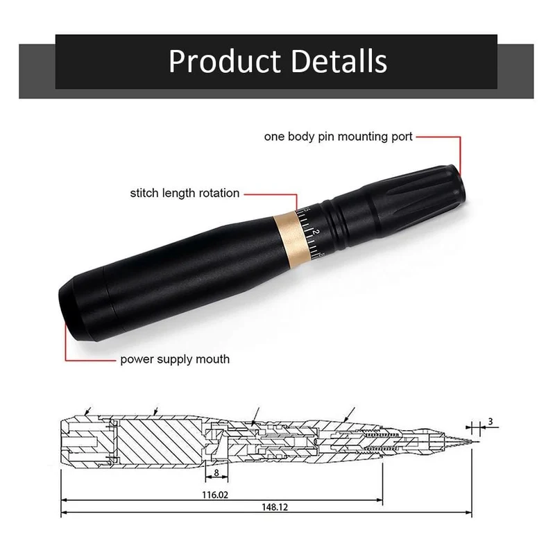 Biomaser Permanent Make-up Maschine 35000 RPM Leistungsstarker Tattoo Pen Rotary Gun Tattoo Maschine Für Augenbrauen Lip Schwarz Tattoo Supplies