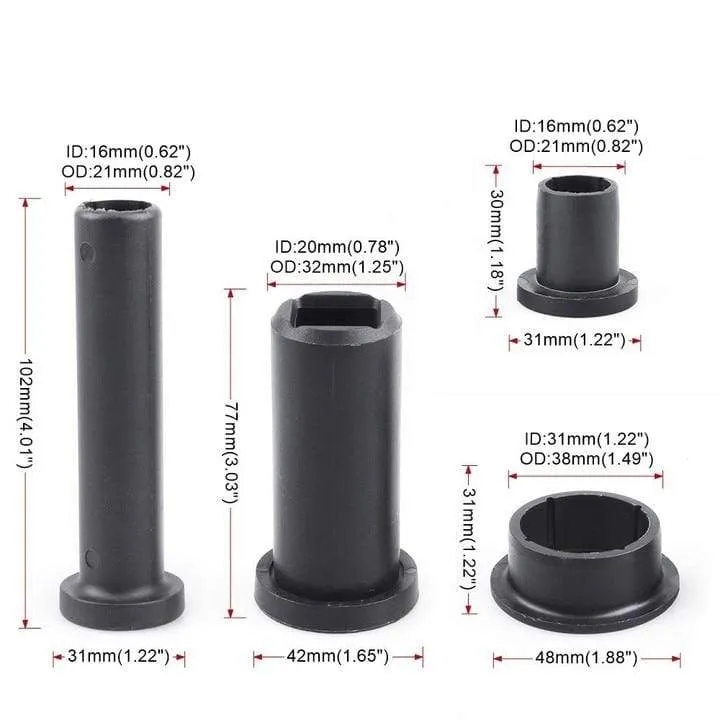 26-teiliges Hinterradaufhängungsbuchsen-Kit passend für Polaris Sportsman 500 Ho 4x4 EFI 2003 2004 2005 2006 2007 Sturzkit Autozubehör