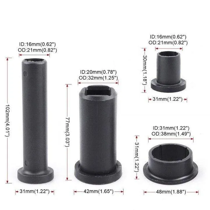 26-teiliges Hinterradaufhängungsbuchsen-Kit passend für Polaris Sportsman 500 Ho 4x4 EFI 2003 2004 2005 2006 2007 Sturzkit Autozubehör