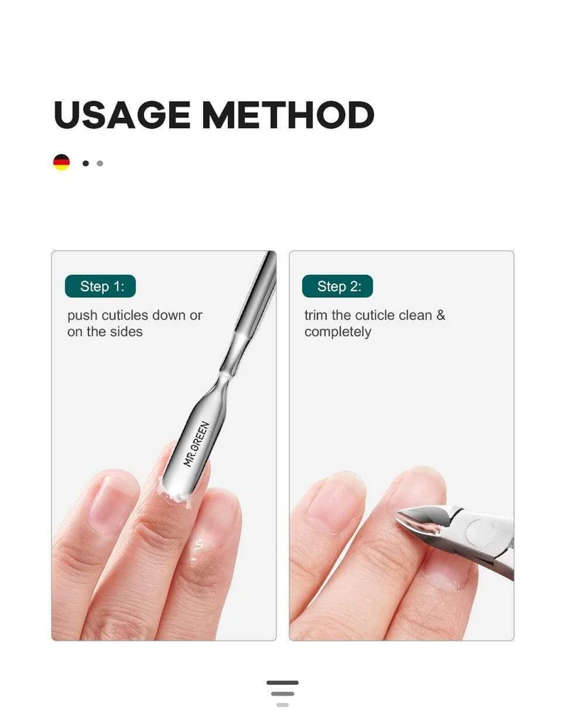 Nagelhautschieber und Löffel, Nagelreiniger, Entferner, Schneider, langlebiges Maniküre-/Pediküre-Werkzeug, zum Polieren von Finger- und Fußnägeln