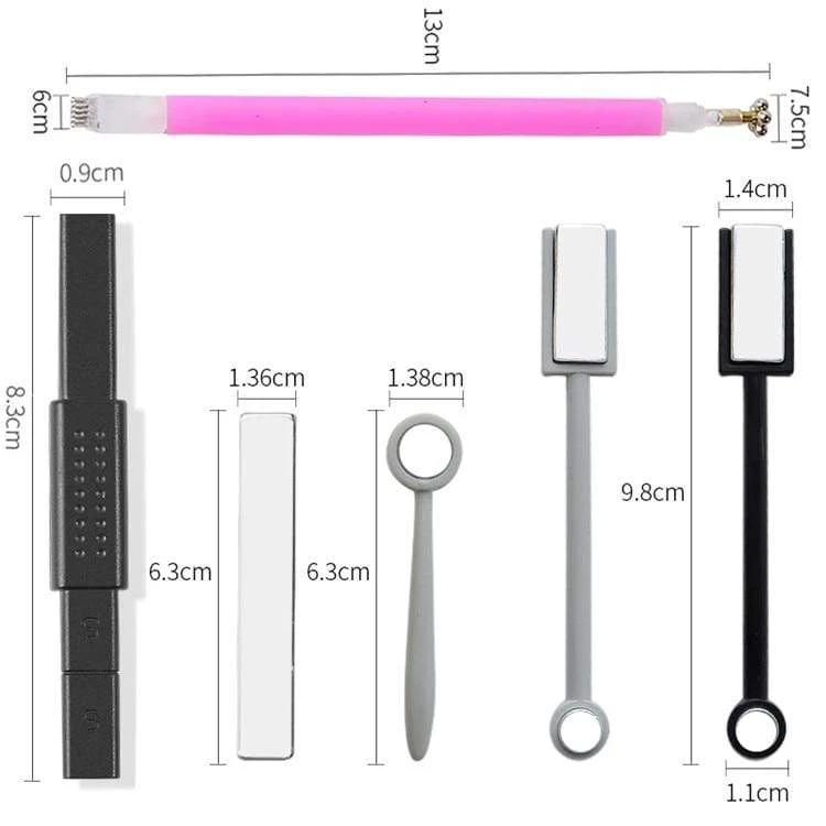Magnetstift für Nagelkunst, Katzenaugen-Magnet für Nagelgelpolitur, 3D-Linienstreifeneffekt, starke magnetische Stiftwerkzeuge für Gellack-Werkzeuge