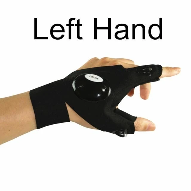 Nachtlicht Wasserdichte Angelhandschuhe mit LED-Taschenlampe Rettungswerkzeuge Outdoor-Ausrüstung Radfahren Praktische langlebige fingerlose Handschuhe
