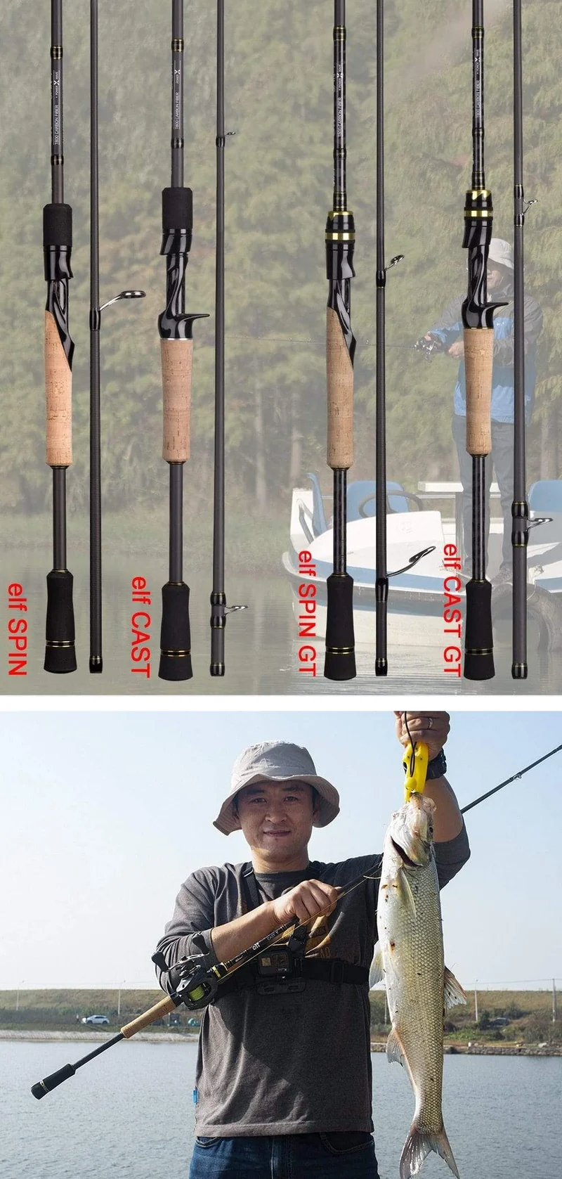 1.68 m 2.1 m 2.4 Casting Spinning Angelrute Travel Ultra Light Street Fishing Boat Köder Zwei Spitzen 5-50 g M / ML / MH Fast Rod