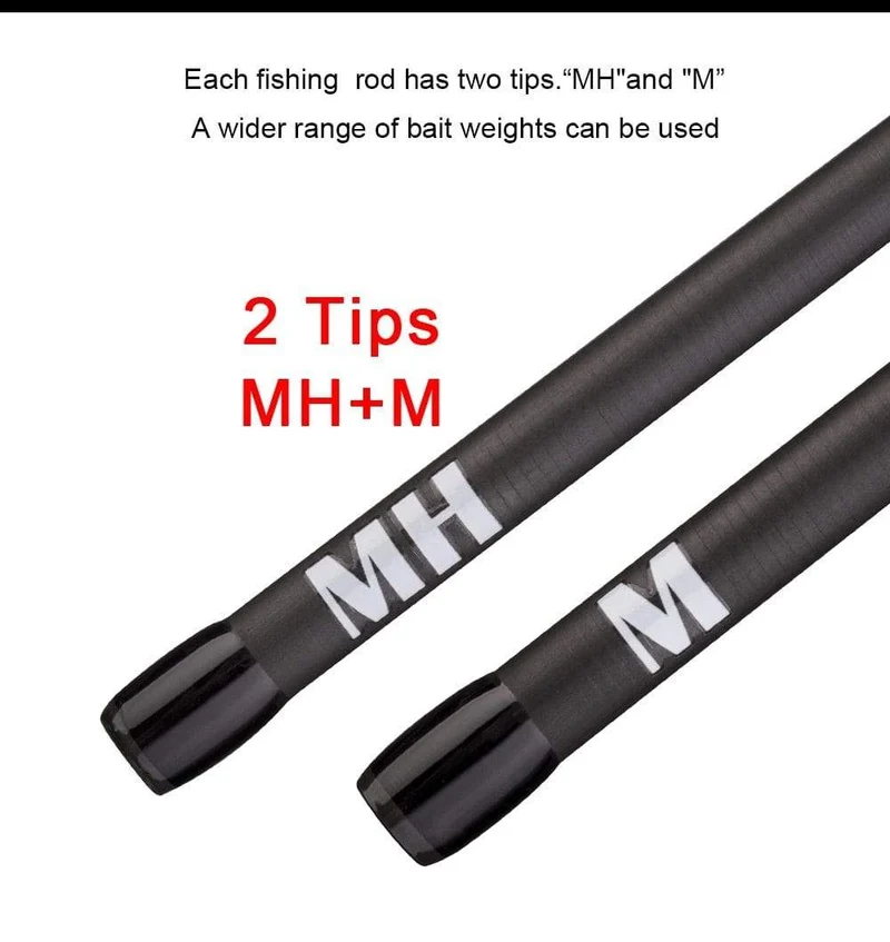 1.68 m 2.1 m 2.4 Casting Spinning Angelrute Travel Ultra Light Street Fishing Boat Köder Zwei Spitzen 5-50 g M / ML / MH Fast Rod