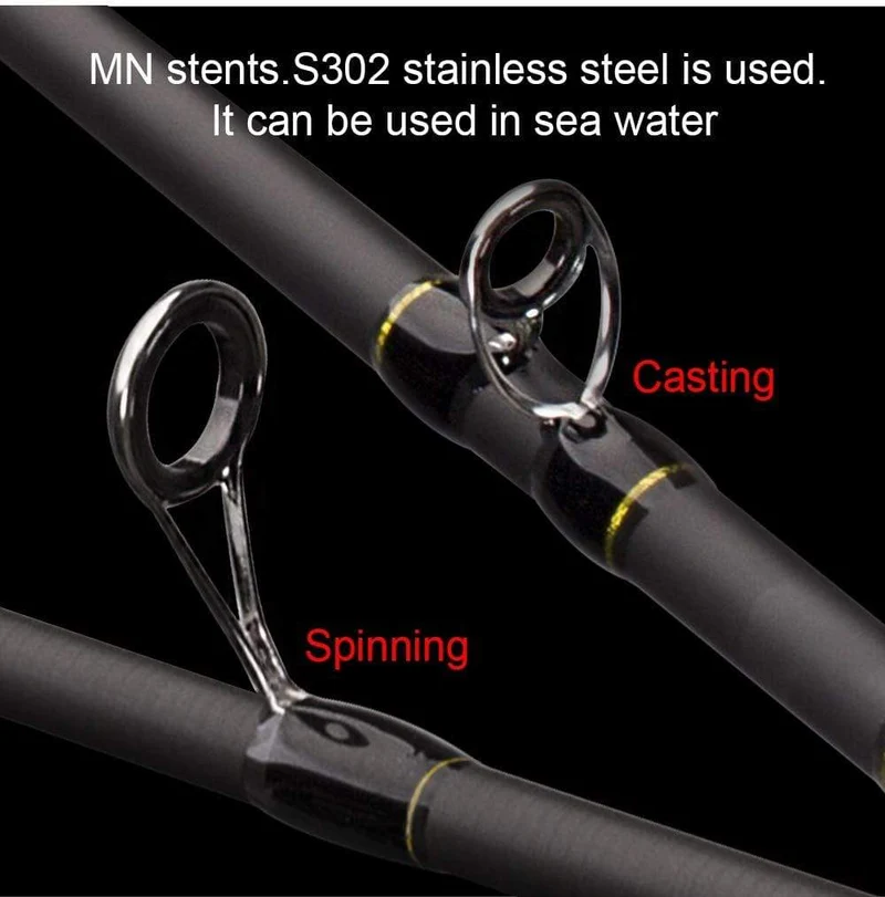 1.68 m 2.1 m 2.4 Casting Spinning Angelrute Travel Ultra Light Street Fishing Boat Köder Zwei Spitzen 5-50 g M / ML / MH Fast Rod