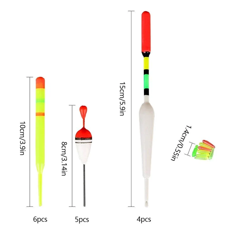 15 Teile / Set mit verschiedenen vertikalen Bojen Marine Angelbojen Angeln Aquarium Fisch Angeln Schwimmer