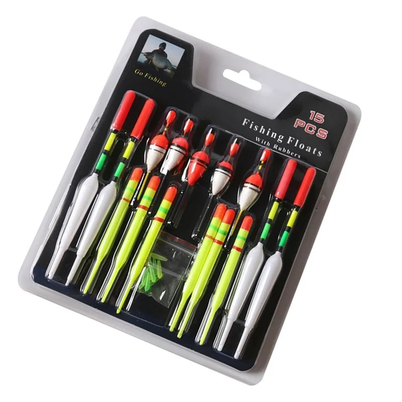 15 Teile / Set mit verschiedenen vertikalen Bojen Marine Angelbojen Angeln Aquarium Fisch Angeln Schwimmer