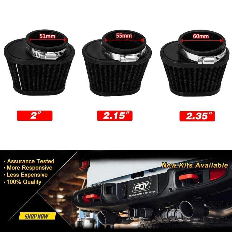 Motorrad-Luftfilter 60 mm 55 mm 51 mm Universal für Motor Auto Minibike Cold Air Intake High Flow Kegelfilter HT-AIT32