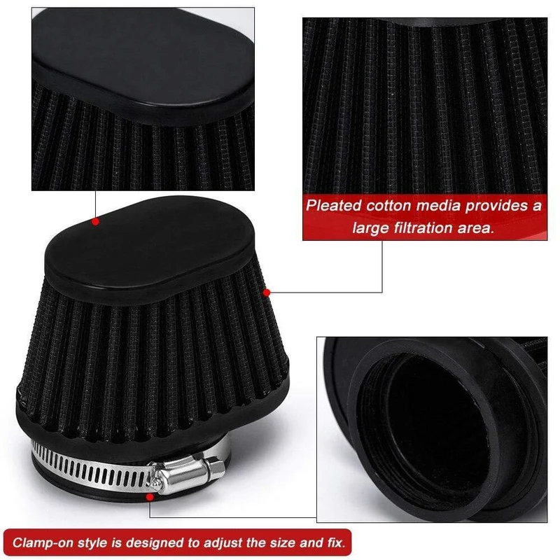 Motorrad-Luftfilter 60 mm 55 mm 51 mm Universal für Motor Auto Minibike Cold Air Intake High Flow Kegelfilter HT-AIT32