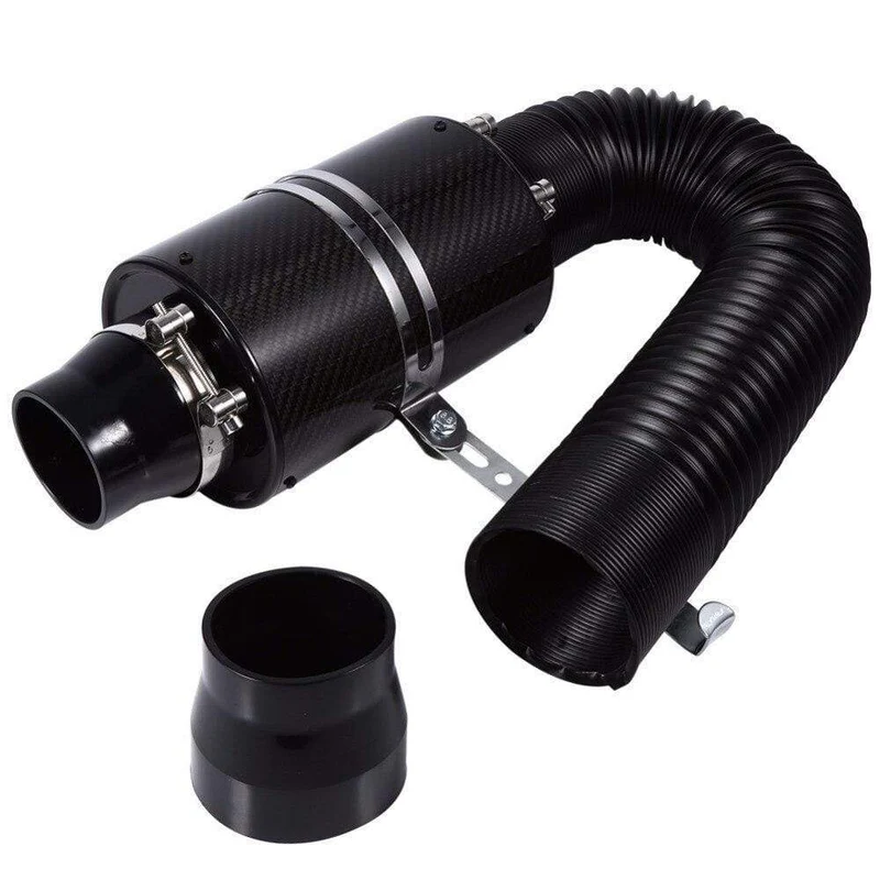 1 Set Universal Auto 3 Zoll Kohlefaser Kaltluftfilter Feed Geschlossene Ansaugrohr Schlauch Kit Universal