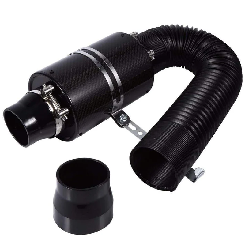 1 Set Universal Auto 3 Zoll Kohlefaser Kaltluftfilter Feed Geschlossene Ansaugrohr Schlauch Kit Universal