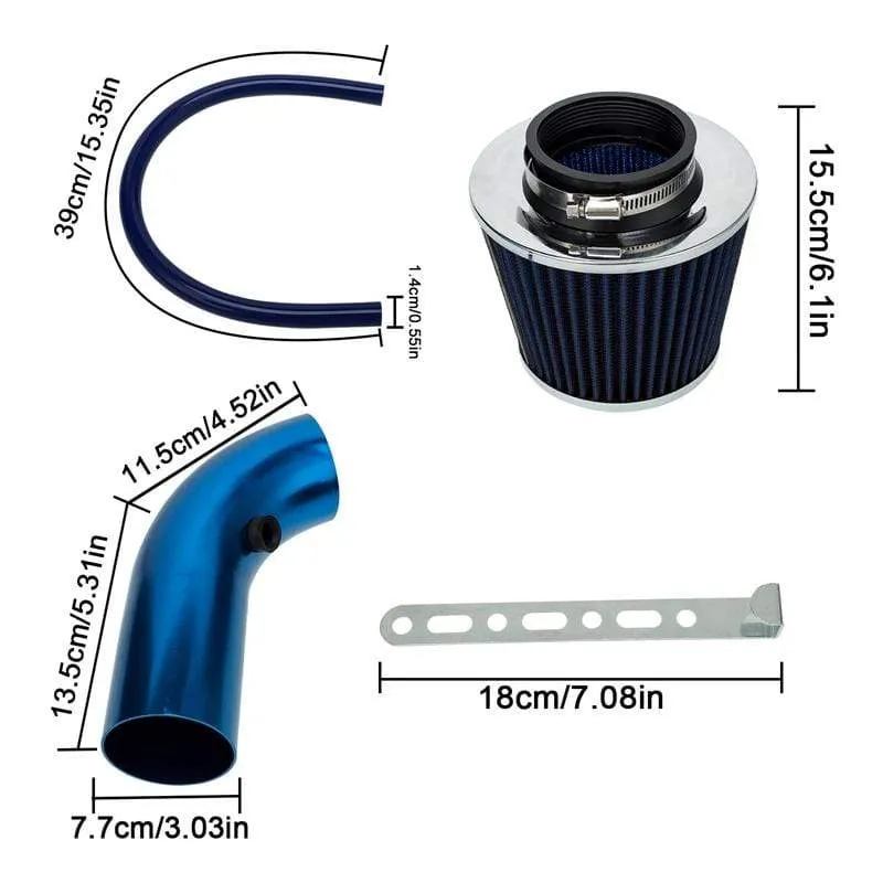 Teile für Lufteinlässe Zubehör für Luftansaugsysteme Universal-Luftansaugfilter für Autorennen Aluminiumrohr Power Flow Kit