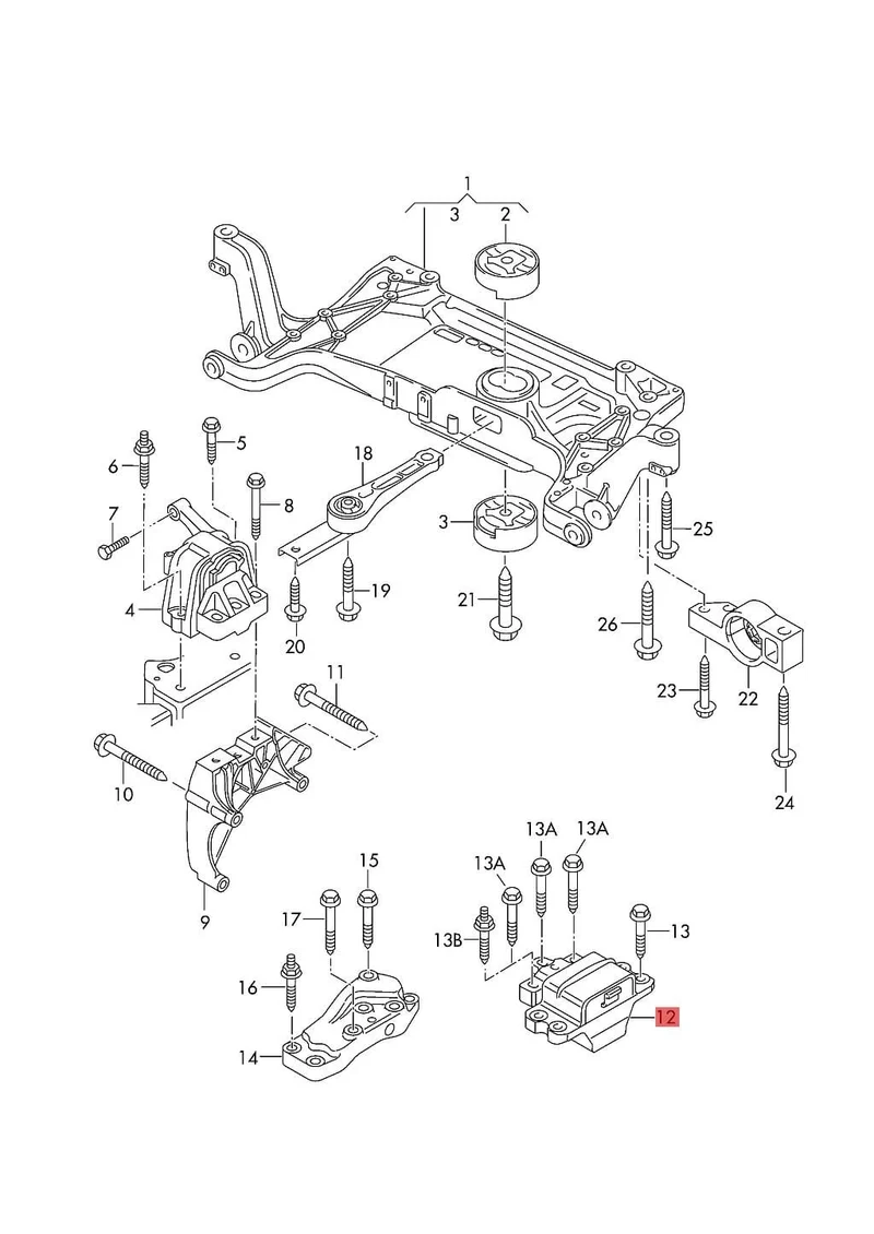 Hydraulische Motorunterstützung, Motorgetriebehalterungen, Getriebelager für Audi Q3 RSQ3 8U VW Tiguan 1.4 2.0TFSI 2.0TDI 8J0199555K