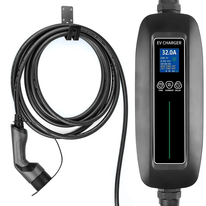 EV-Ladegerät Typ 2 umschaltbar 8/16/24/32 A 1-phasiges tragbares EV-Ladeboxkabel IEC 62196-2 für EVSE-Elektrofahrzeug für Audi
