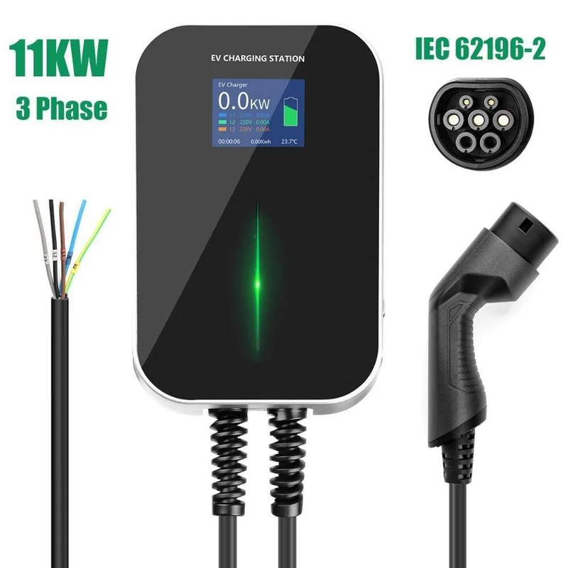 EV-Ladegerät 16A 3-Phasen-Ladestation für Elektrofahrzeuge EVSE Wallbox mit Typ 2 Kabel IEC 62196-2 für Audi für Mercedes-Benz