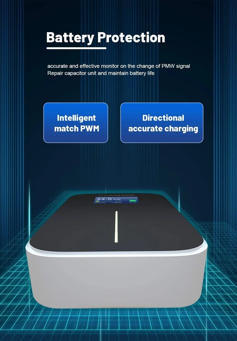 IEVISON 32A 3-Phasen-22-kW-EV-Ladegerät Wallbox Ladestation für Elektrofahrzeuge Typ 2-Buchse IEC 62196-2 mit kostenlosem Halter