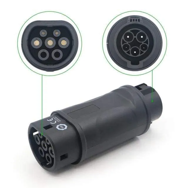 EVSE-Adapter Typ 2 auf Typ 1 Elektrofahrzeug Auto EV-Ladegerät-Anschluss SAE J1772 Typ 1 auf Typ 2 EV-Adapter zum Aufladen im Auto