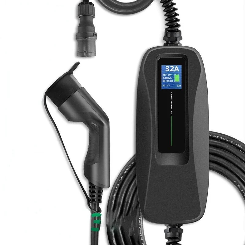 Typ2 EV-Ladegerät, Stufe 16/24/32 A, tragbares Elektrofahrzeug, CEE-Stecker, 220 V–240 V, EVSE-Autoladekabel, IEC 62196-2, 6 m