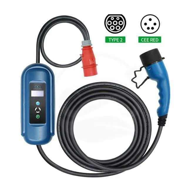 Wallbox 16A 3Phase Level 2 AC Ev Ladegerät 11kw Evse Ladegerät Tragbares Ladegerät Elektrofahrzeug Autoladegerät Typ 2 IEC62196 Typ 1