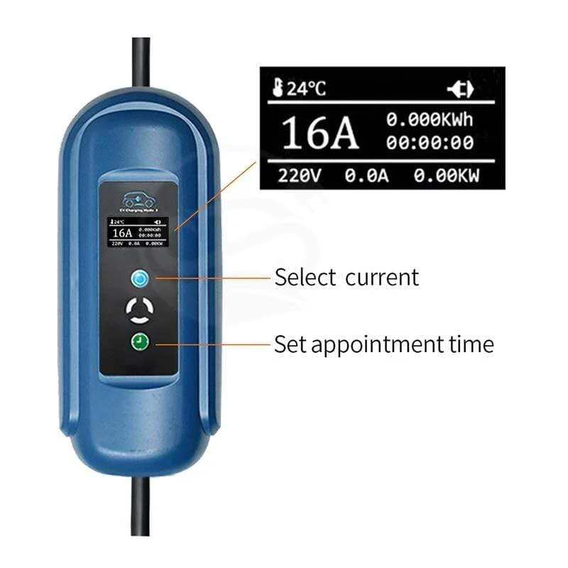 Wallbox 16A 3Phase Level 2 AC Ev Ladegerät 11kw Evse Ladegerät Tragbares Ladegerät Elektrofahrzeug Autoladegerät Typ 2 IEC62196 Typ 1