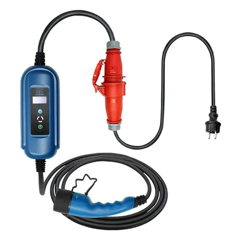 Wallbox 16A 3Phase Level 2 AC Ev Ladegerät 11kw Evse Ladegerät Tragbares Ladegerät Elektrofahrzeug Autoladegerät Typ 2 IEC62196 Typ 1