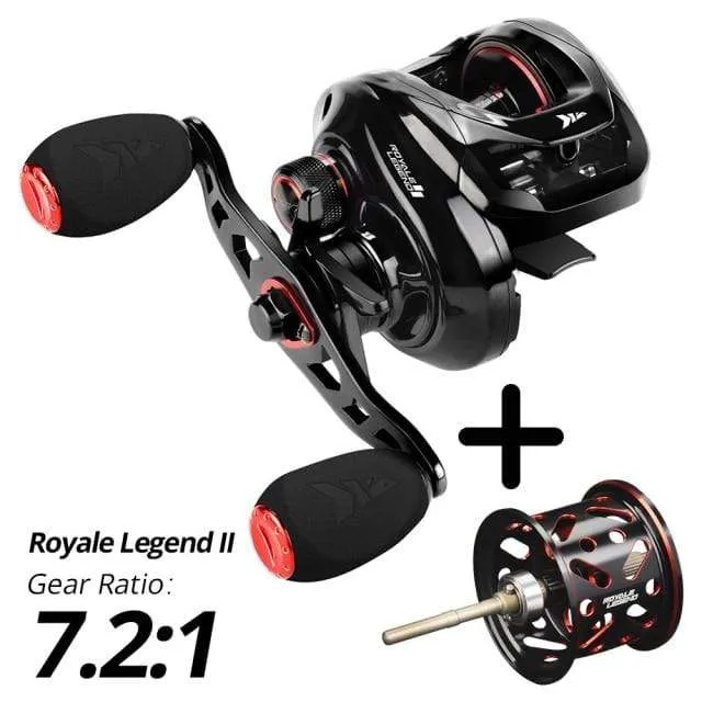 Royale Legend II & GT Baitcastingrolle 7.2:1 5.4:1 Übersetzungsverhältnis Rolle Süßwasser Aluminiumspule 8 KG Drag Angelspule