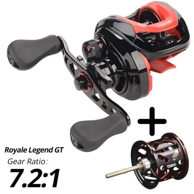 Royale Legend II & GT Baitcastingrolle 7.2:1 5.4:1 Übersetzungsverhältnis Rolle Süßwasser Aluminiumspule 8 KG Drag Angelspule